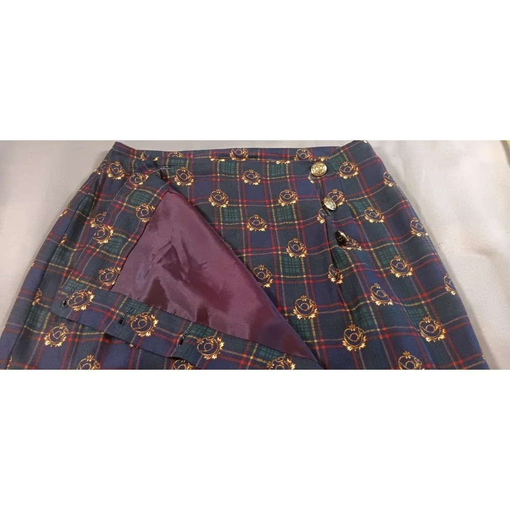 Vintage Womens maxi pencil wrap Skirt 14 old money preppy classic luxury horse